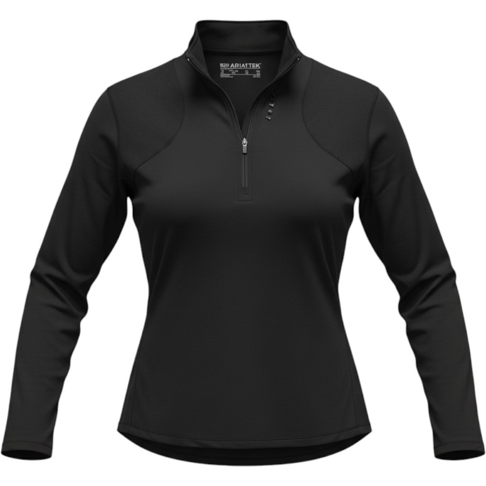 Ariat Quarter Zip Top Womens XL Black Performance Long Sleeve AriatTEK Sport